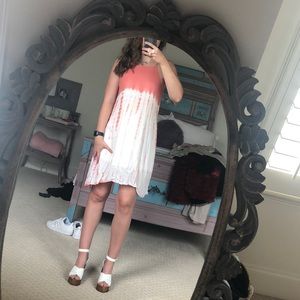 Sage Blood Orange & White Tie Dye Dress